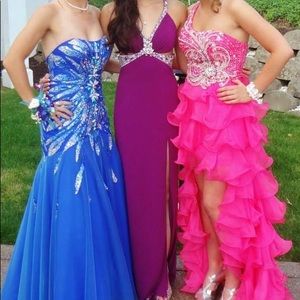 Purple cut out prom dress